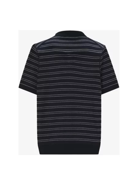 Koszulka polo Boss w paski z paskiem niebieska