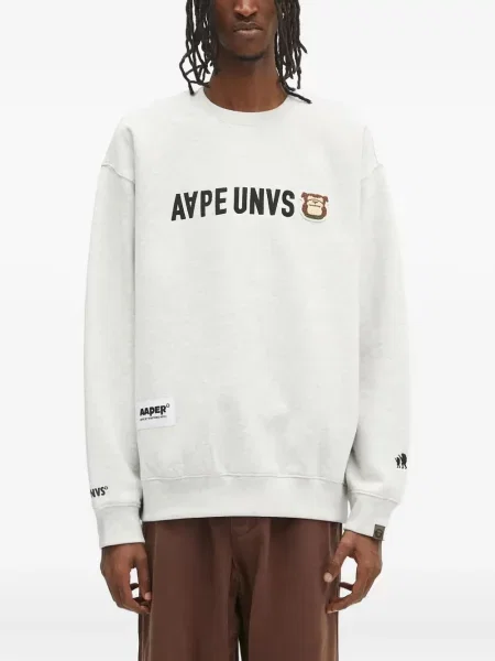 Hanorac Aape By A Bathing Ape cu broderie gri