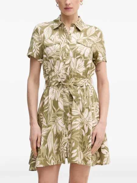 Rochie tip cămașă Gaudi cu model floral cu imagine verde