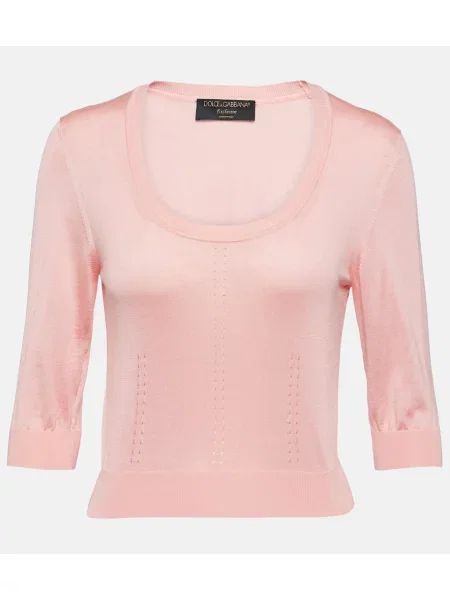 Pantaloni Dolce&gabbana de mătase roz