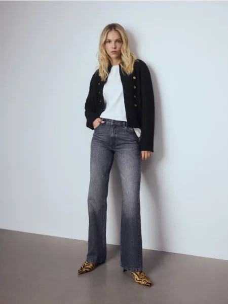 Reserved Джинси рівного крою сірий