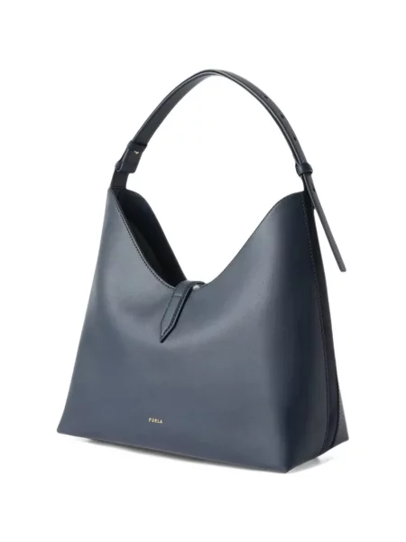 Geantă Furla din piele de căprioară albastru