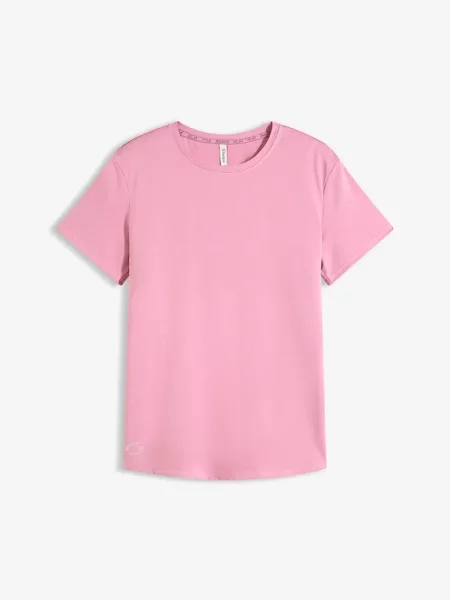 Sportowy T-shirt oversize o fakturze strukturalnej różowa