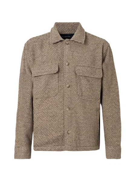 Abercrombie & Fitch Přechodná bunda tmavě / šedobéžová hnědá