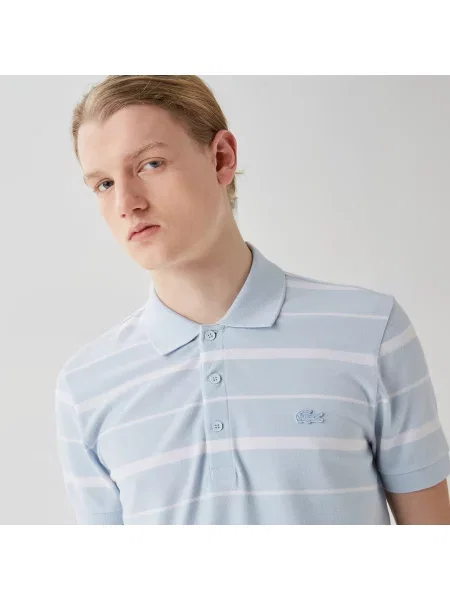 Поло Lacoste голубое