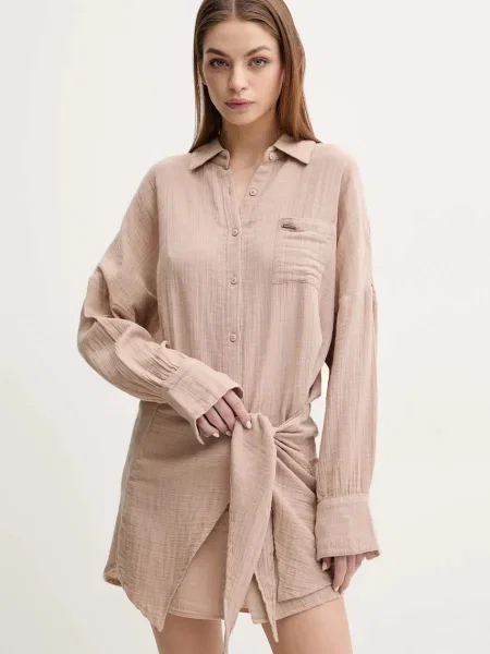 Melissa Odabash sukienka koszulowa brązowa