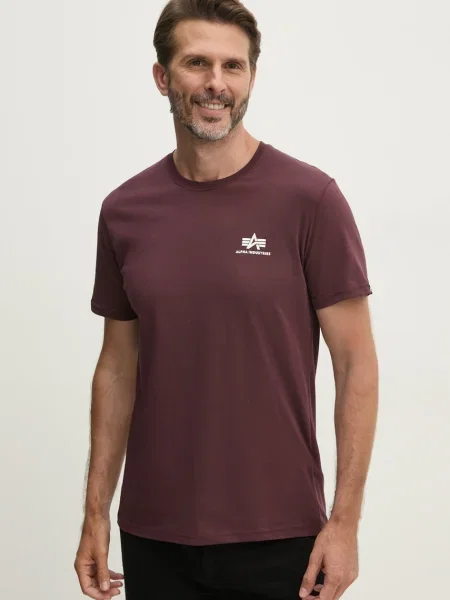 ALPHA INDUSTRIES Tricou roșu vin / alb bordo