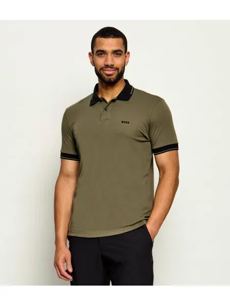 Tricou polo Boss Green verde