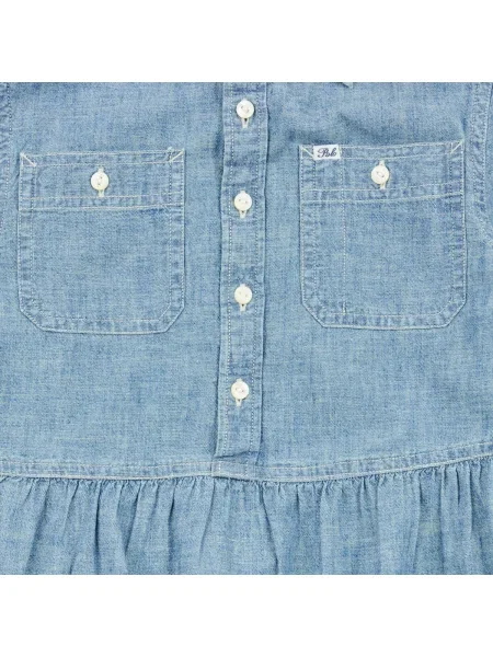 Rochie tip cămașă copii Polo Ralph Lauren albastru