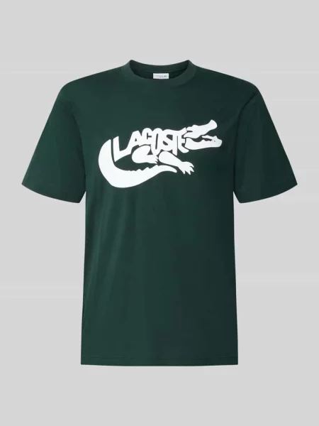T-shirt o kroju regular fit z czystej bawełny Lacoste zielona