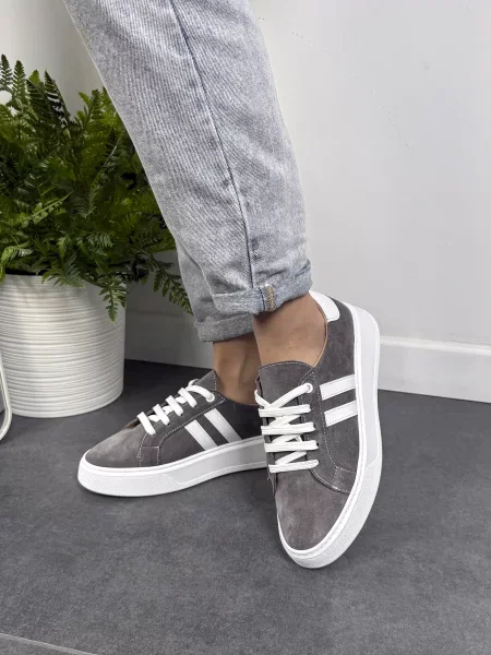 Замшеві Кеди низькі INNOE світло-сірий сірі