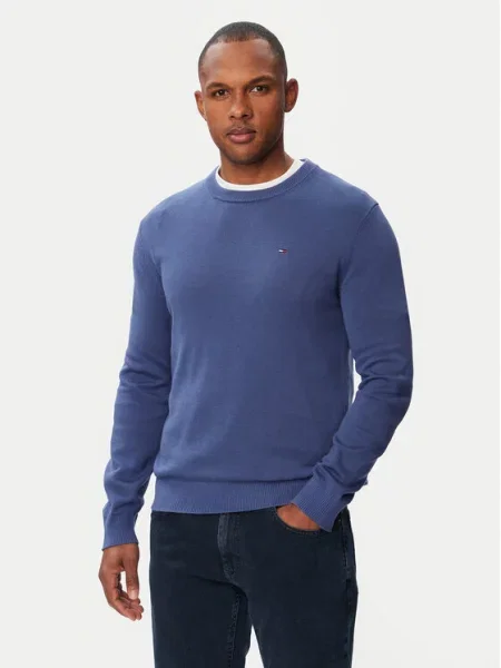 Tommy Jeans Pulover Essential albastru