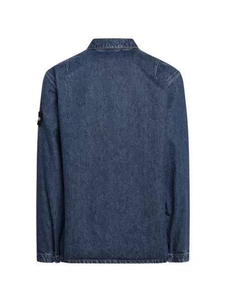 Geacă de blugi Stone Island cu strasuri albastru