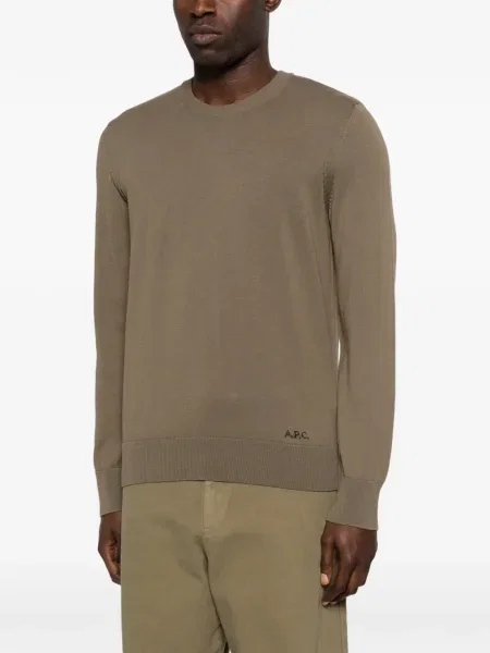 Hanorac crewneck A.p.c. cu broderie maro
