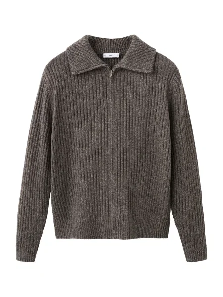 MANGO MAN Geacă tricotată JOANZ amestecat maro