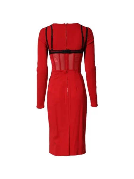 Rochie midi Dolce & Gabbana din dantelă roșu