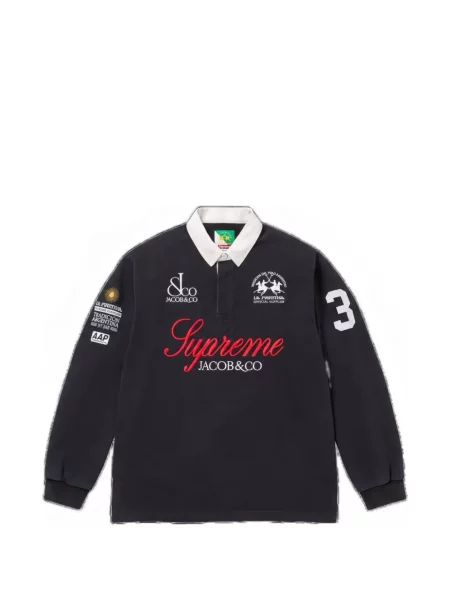 Tricou polo Supreme cu imagine negru