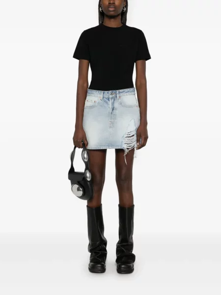 Fustă din denim Vetements albastru