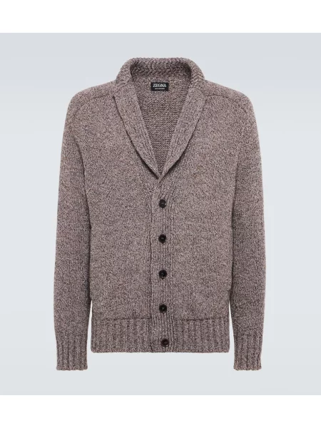 Cardigan Zegna din cașmir maro