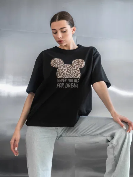 Футболка TeamV бавовна/еластан чорний