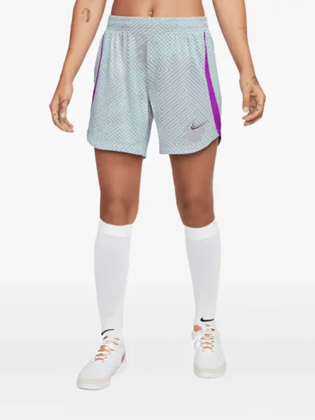 Pantaloni scurți Nike alergare cu talie înaltă în carouri albastru