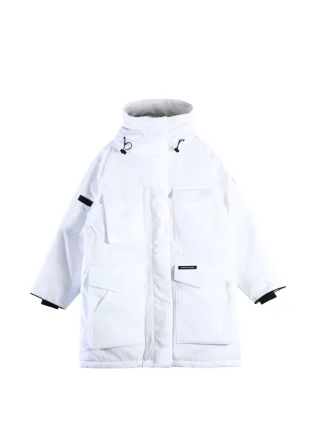 Palton Canada Goose cu glugă alb