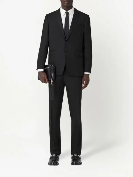 Vunene hlače Burberry crna