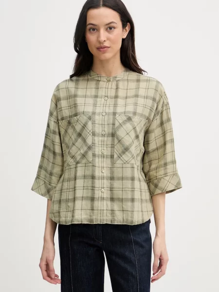 Barbour košile lněná Orla zelená