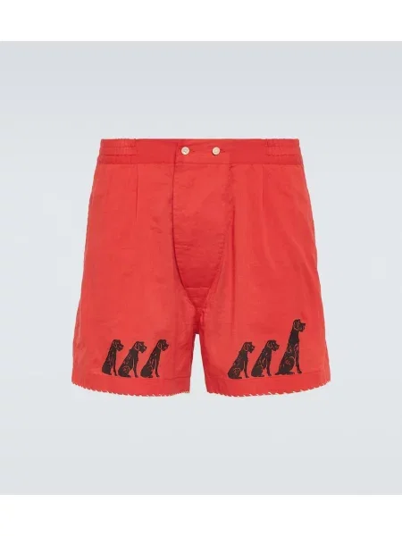 Kratke hlače Bode s potiskom rdeča