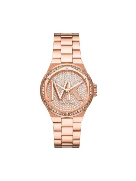 Lniany zegarek Michael Kors z logo różowy