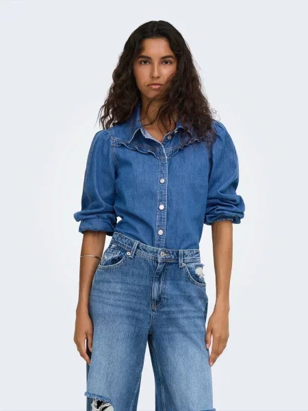 ONLY Blúzka ONLUMA denim modrá