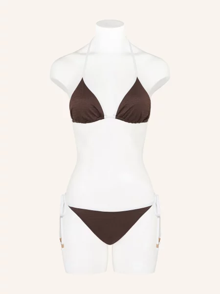 Seafolly Trojúhelníkové Bikiny Beach Bound hnědá bílá