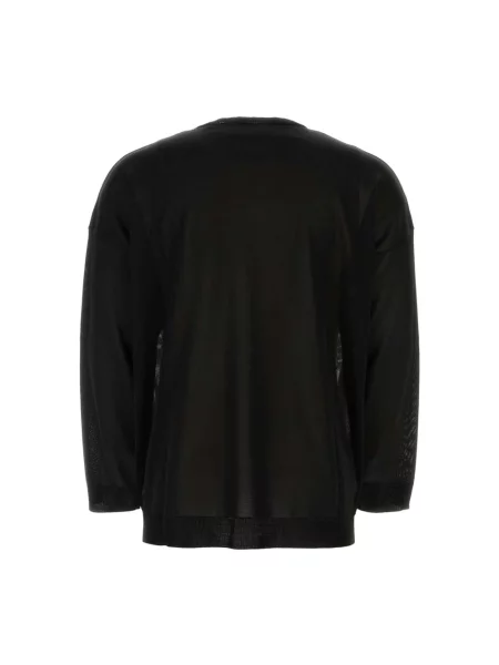 Lniany sweter Valentino Garavani czarny
