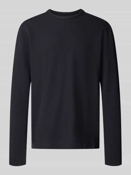 Longsleeve ze strukturalnym wzorem i okrągłym dekoltem Mcneal czarna
