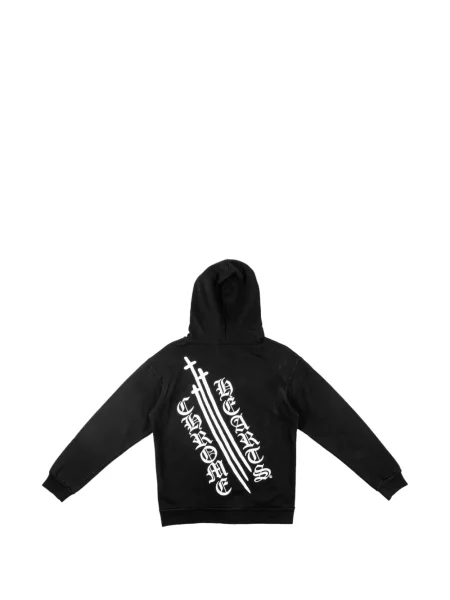 Суичър с качулка Chrome Hearts с принт със сърца черно