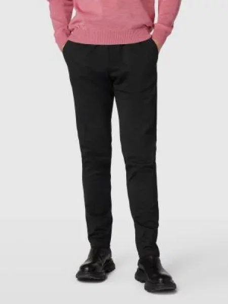 Spodnie z elastycznym pasem i tunelem model ‘JOGGSUIT’ S.oliver Black Label czarne
