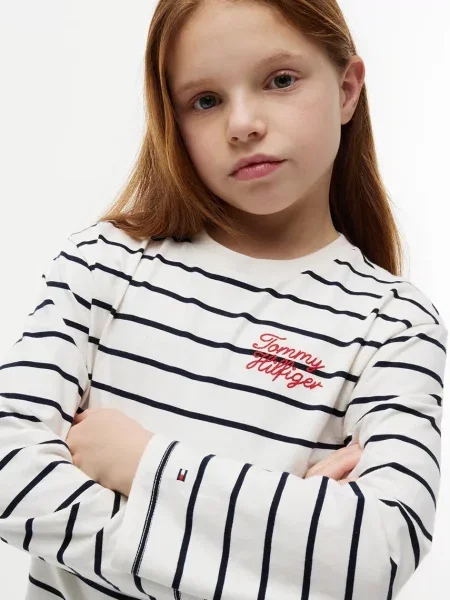 Tommy Hilfiger блуза с дълги ръкави за деца от бяло
