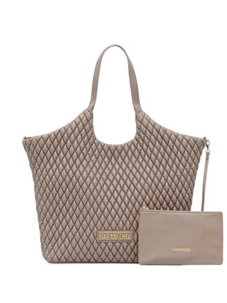Matlasat geantă shopper Love Moschino cu autograf