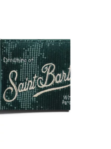 Geantă plic Mc2 Saint Barth cu paiete verde