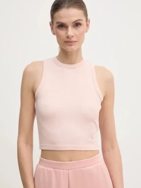Oříznuté top Guess růžový