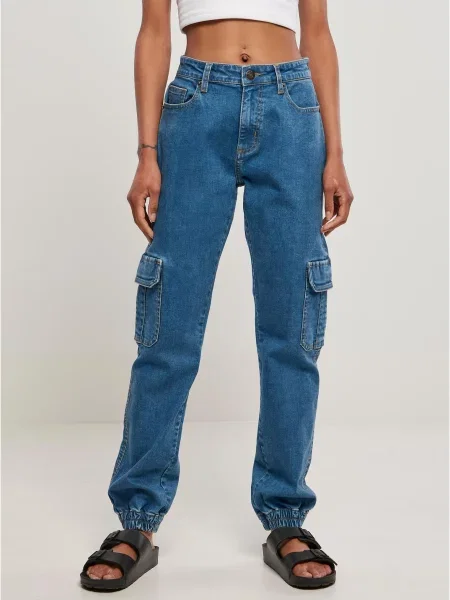 Pantaloni cargo Urban Classics stretch albastru