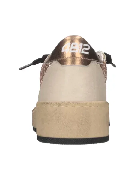 Sneakersy 4b12 skórzane beżowe