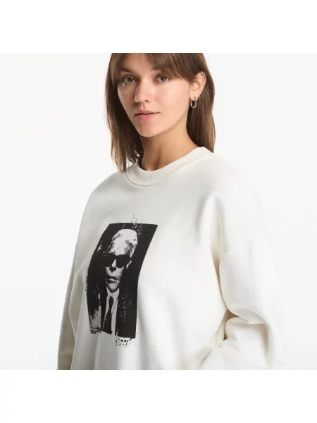 Φούτερ Karl Lagerfeld Jeans Boxy Karl Kameo Sweat Egret S