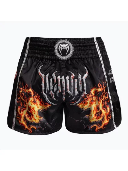 Spodenki treningowe Venum Gladiator Muay Thai Shorts black/neon orange czarne