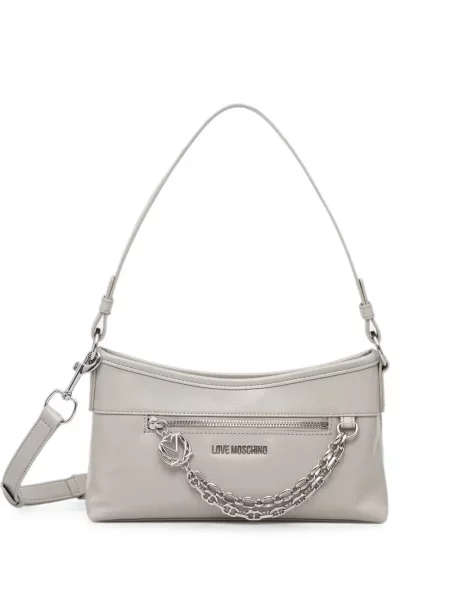Colier Love Moschino cu autograf gri