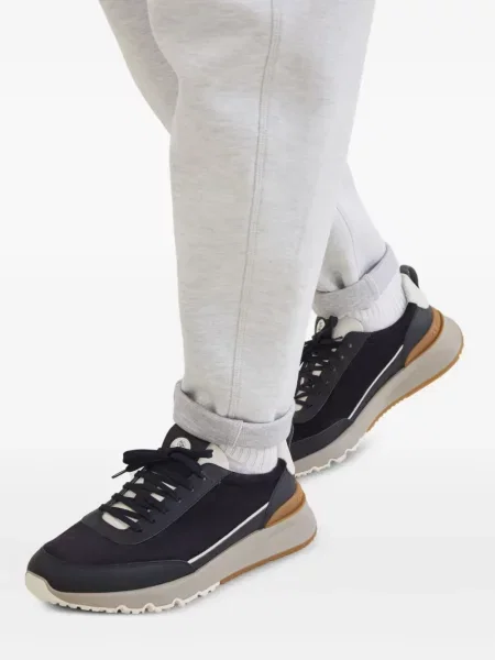 Sneakerși Brunello Cucinelli cu șireturi din piele de căprioară albastru