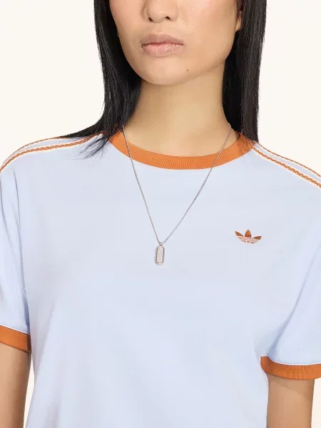 Adidas Originals Tričko Adidas Originals Summer Glow Advanced Three Stripes tmavě modrá / tmavě oranžová bílá