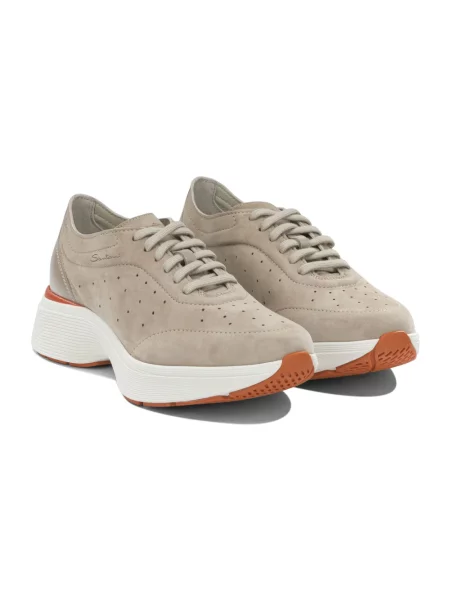 Sneakersy Santoni skórzane beżowe