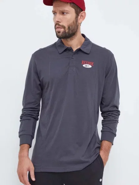 Класическа тениска с дълъг ръкав Reebok Classic с принт сиво