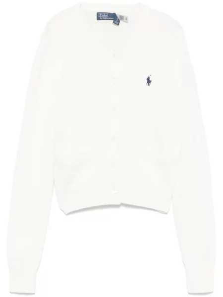 Dzianinowe haftowane sneakersy Polo Ralph Lauren garniturowe niebieskie